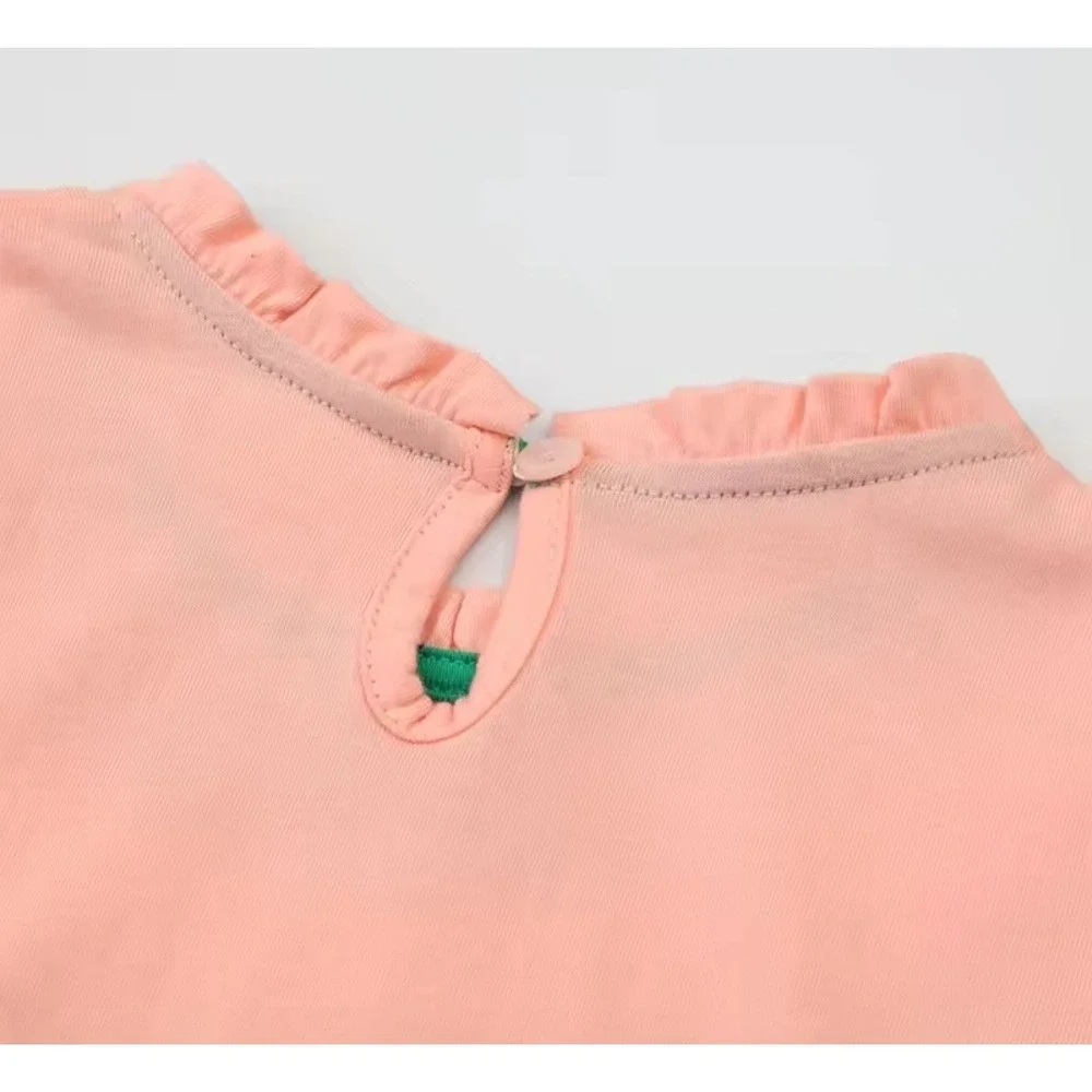 Girl's Long Sleeve Embroidered Dress PEACH Color SZ:‎ 5T NWT